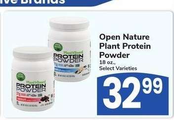Open Nature Plant Protein Powder - 18 oz., Select Varieties