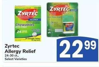 Zyrtec Allergy Relief - 24-30 ct., Select Varieties
