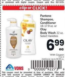 Pantene Shampoo, Conditioner 16-17.9 oz. or Olay Body Wash 22 oz. - Select Varieties