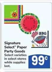 Signature Select™ Paper Party Goods - Select varieties