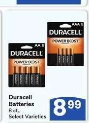 Duracell Batteries - 8 ct.,
Select Varieties