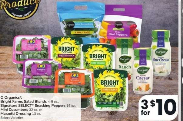 O Organics®, Bright Farms Salad Blends 4-5 oz., Signature SELECT® Snacking Peppers 16 oz., Mini Cucumbers 32 oz. or Marzetti Dressing 13 oz. - Select Varieties