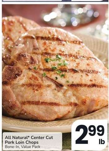 All Natural Center Cut Pork Loin Chops - Bone-In, Value Pack