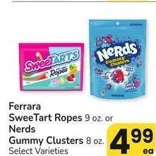 Ferrara SweeTart Ropes 9 oz. or Nerds Gummy Clusters 8 oz. - Select Varieties