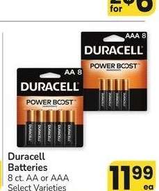 Duracell Batteries - 8 ct. AA or AAA Select Varieties