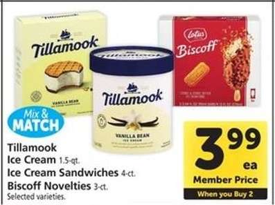 Tillamook Ice Cream, Ice Cream Sandwiches, Biscoff Novelties