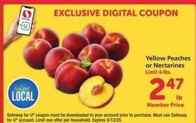 Yellow Peaches or Nectarines