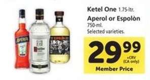 Ketel One, Aperol or Espolòn
