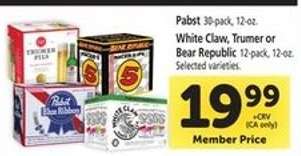 Pabst, White Claw, Trumer or Bear Republic
