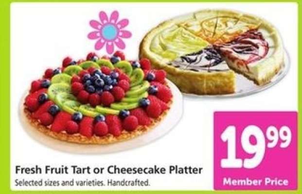 Fresh Fruit Tart or Cheesecake Platter