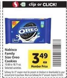 Nabisco Family Size Oreo Cookies
