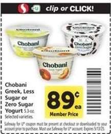 Chobani Greek, Less Sugar or Zero Sugar Yogurt