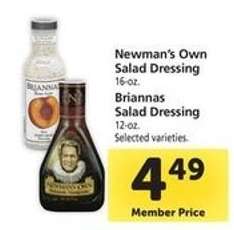 Newman's Own Salad Dressing & Briannas Salad Dressing
