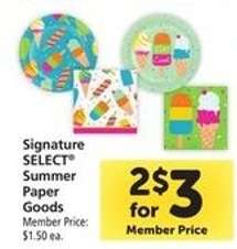 Signature SELECT Summer Paper Goods