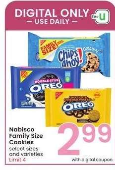 Nabisco Family Size Cookies - select sizes and varieties
