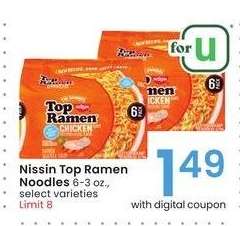 Nissin Top Ramen Noodles - 6-3 oz., select varieties