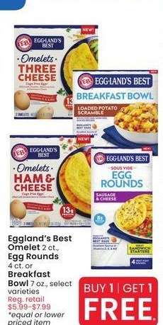 Eggland's Best Omelet 2 ct., Egg Rounds 4 ct. or Breakfast Bowl 7 oz. - select varieties