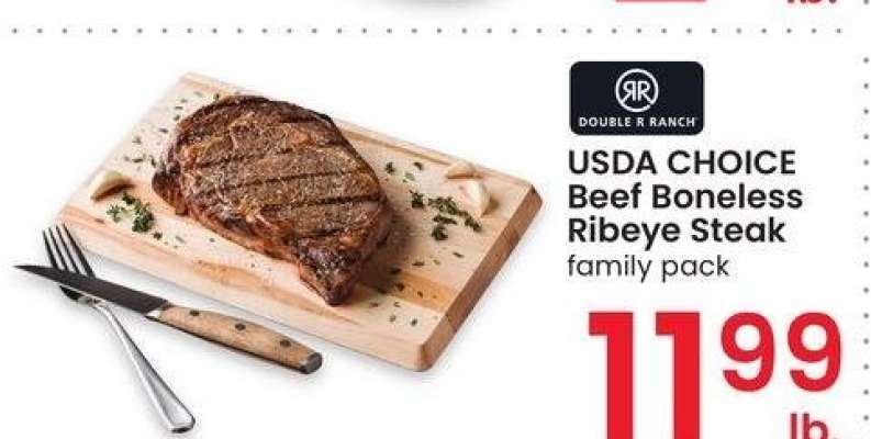 USDA CHOICE Beef Boneless Ribeye Steak - family pack