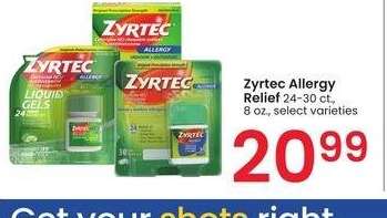 Zyrtec Allergy Relief - 24-30 ct., 8 oz., select varieties