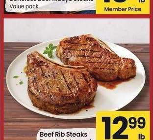 Beef Rib Steaks - Bone - in. Value pack.