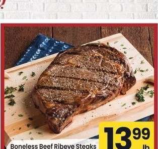 Boneless Beef Ribeye Steaks - Value pack.