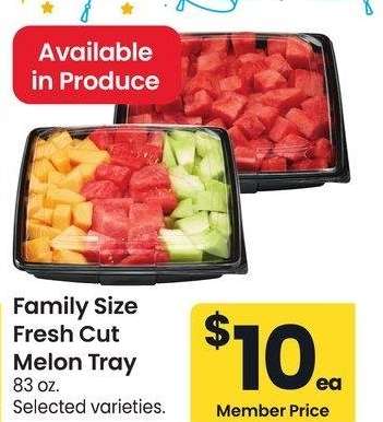Family Size Fresh Cut Melon Tray - 83 oz. Selected varieties.
