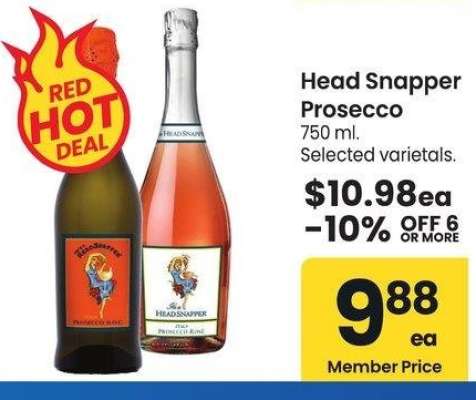 Head Snapper Prosecco - 750 ml. Selected varietals.