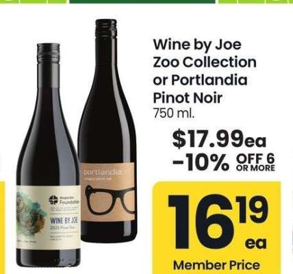 Wine by Joe Zoo Collection or Portlandia Pinot Noir - 750 ml.