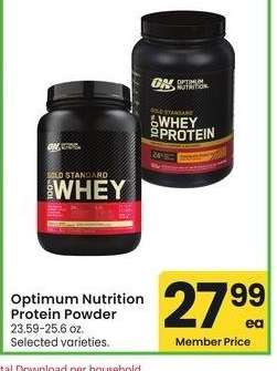 Optimum Nutrition Protein Powder - 23.59-25.6 oz. Selected varieties.