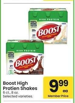 Boost High Protien Shakes - 6 ct., 8 oz. Selected varieties.