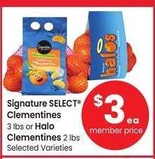 Signature SELECT® Clementines 3 lbs or Halo Clementines 2 lbs - Selected Varieties