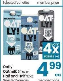 Oatly Oatmilk 64 oz or Half and Half 32 oz - Selected Varieties