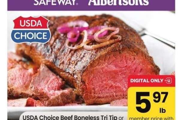 USDA Choice Beef Boneless Tri Tip or Top Sirloin Steaks - Value Pack