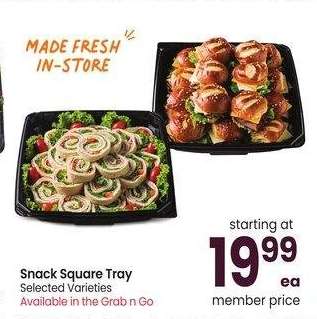 Snack Square Tray - Selected Varieties
Available in the Grab n Go