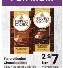 Ferrero Rocher Chocolate Bars - 3.1 oz • Selected Varieties