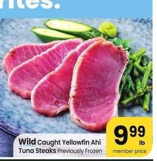 Wild Caught Yellowfin Ahi Tuna Steaks - Previously Frozen