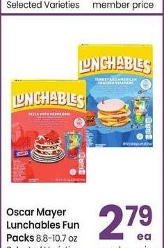 Oscar Mayer Lunchables Fun Packs - 8.8-10.7 oz Selected Varieties