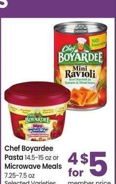Chef Boyardee Pasta 14.5-15 oz or Microwave Meals 7.25-7.5 oz - Selected Varieties