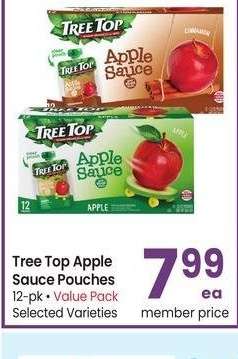 Tree Top Apple Sauce Pouches - 12 - pk • Value Pack
Selected Varieties