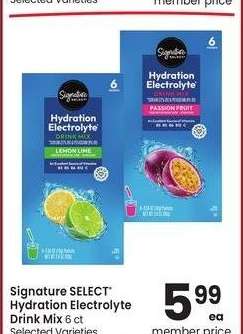 Signature SELECT® Hydration Electrolyte Drink Mix - 6 ct Selected Varieties