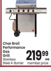 Char Broil Performance Gas Grill - Stainless Steel 4 - Burner