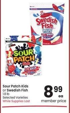Sour Patch Kids or Swedish Fish - 1.8 lb Selected Varieties