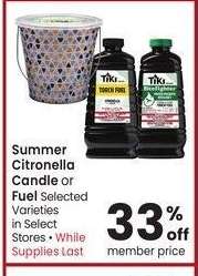 Citronella Candle or Fuel - Selected Varieties