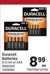 Duracell Batteries - 8 ct AA or AAA Selected Varieties