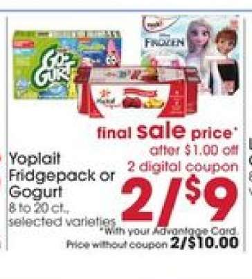 Yoplait Fridgepack or Gogurt