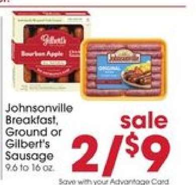 Johnsonville Breakfast, Ground or Gilbert's Sausage