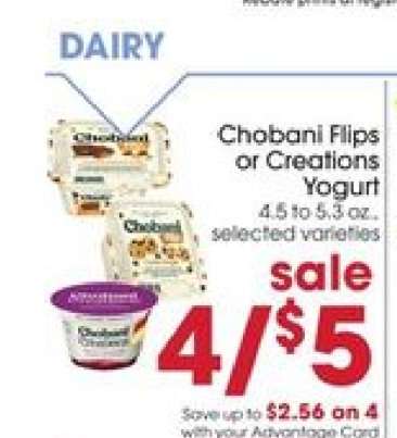 Chobani Flips or Creations Yogurt