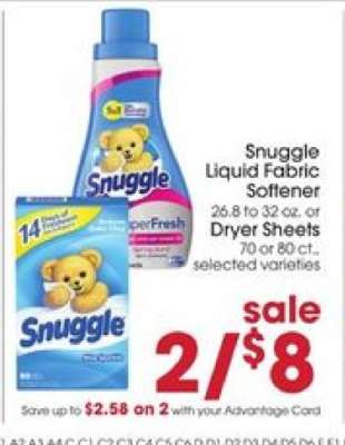 Snuggle Liquid Fabric Softener or Dryer Sheets