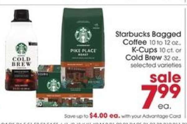 Starbucks Bagged Coffee, K-Cups, or Cold Brew