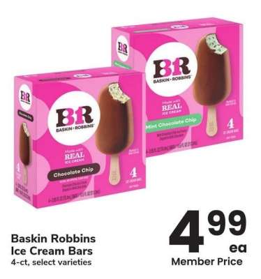 Baskin Robbins Ice Cream Bars - 4 - ct, select varieties